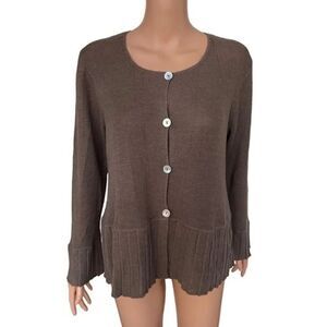Beyond Threads brown baby alpaca/wool blend button down cardigan size S